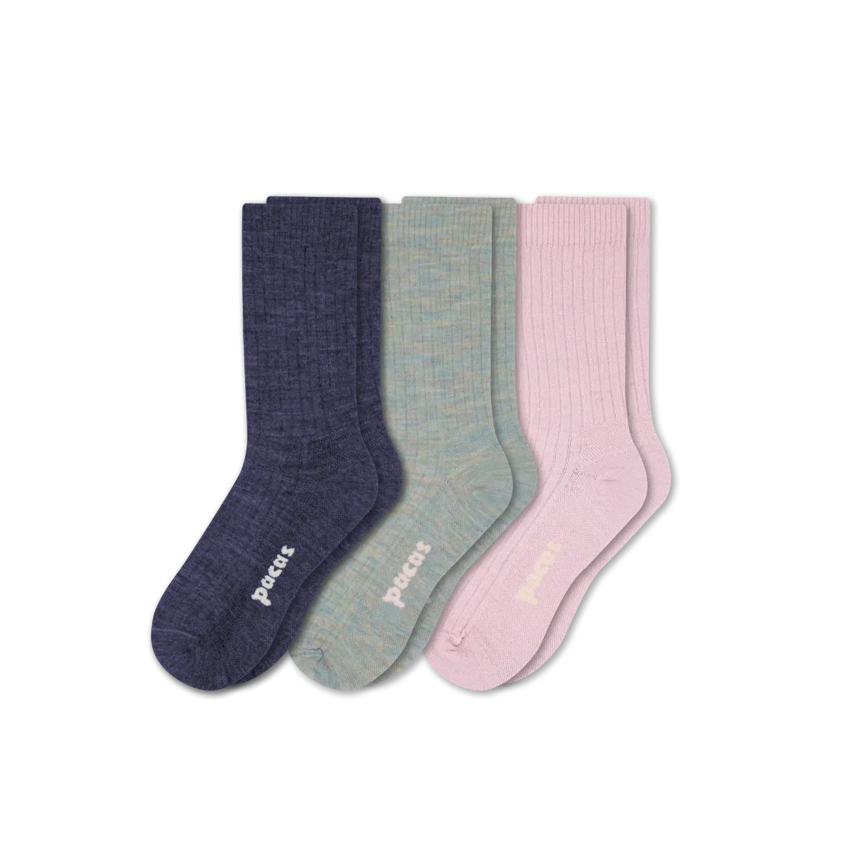 3 Pack - Women's Light-Weight Crew Pacas Socks