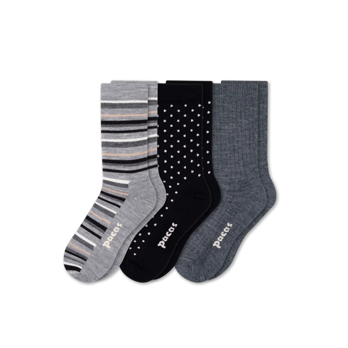 3 Pack - Women's Light-Weight Crew Pacas Socks