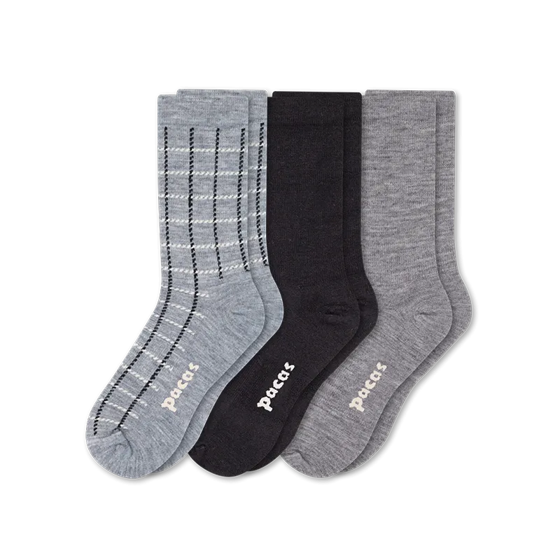 3 Pack - Women's Light-Weight Crew Pacas Socks