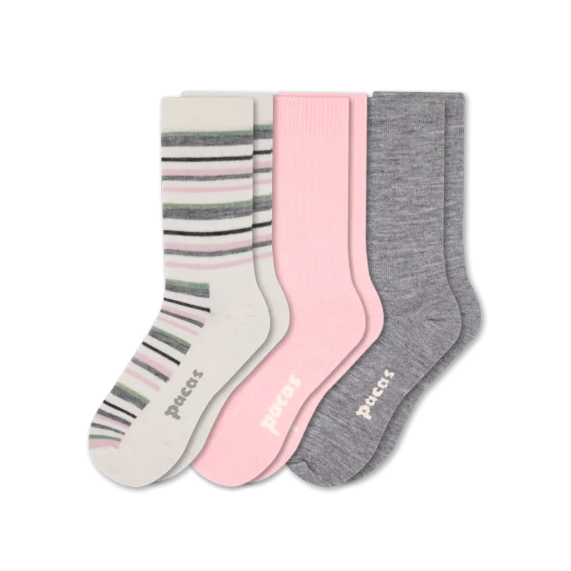 3 Pack - Women's Light-Weight Crew Pacas Socks