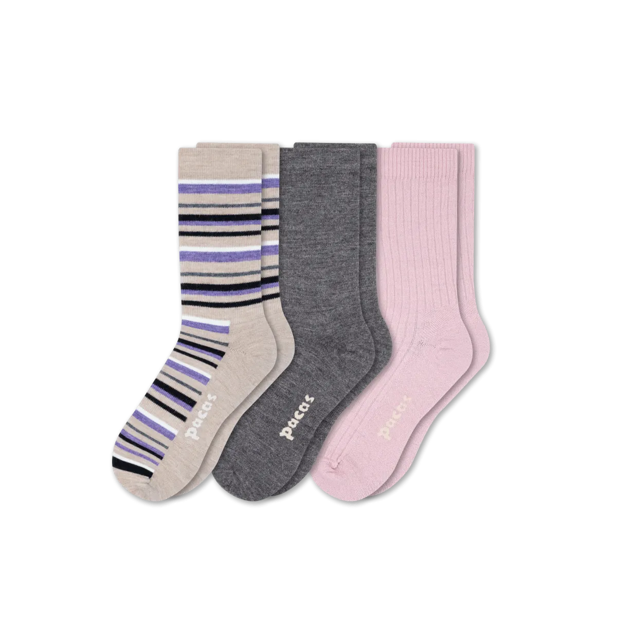 3 Pack - Women's Light-Weight Crew Pacas Socks