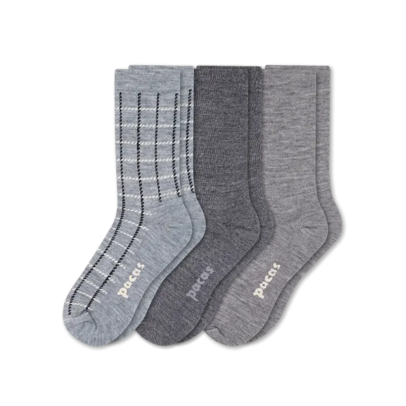 3 Pack - Women's Light-Weight Crew Pacas Socks
