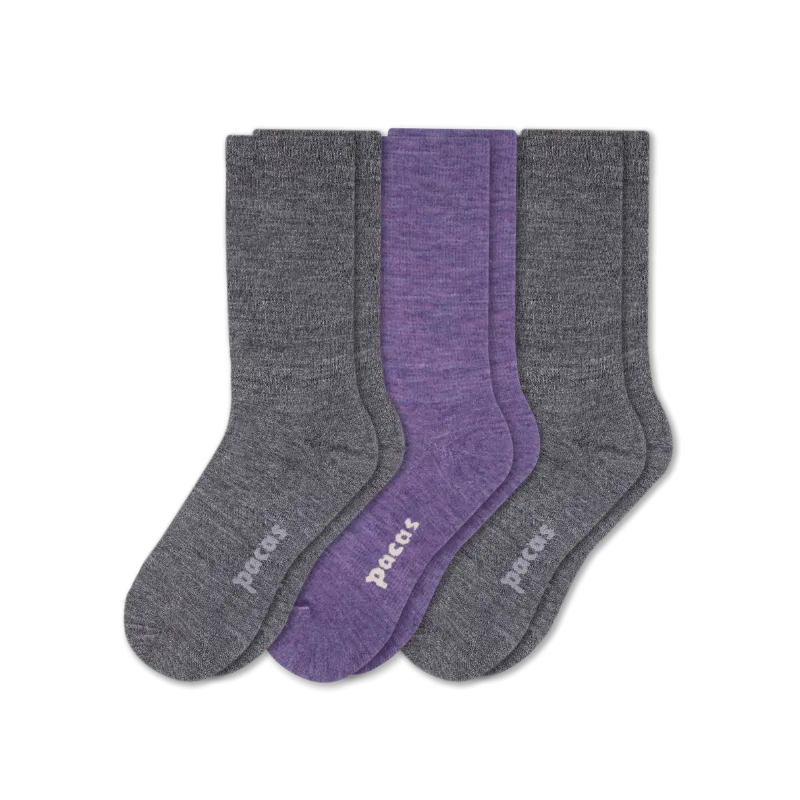 3 Pack - Women's Light-Weight Crew Pacas Socks