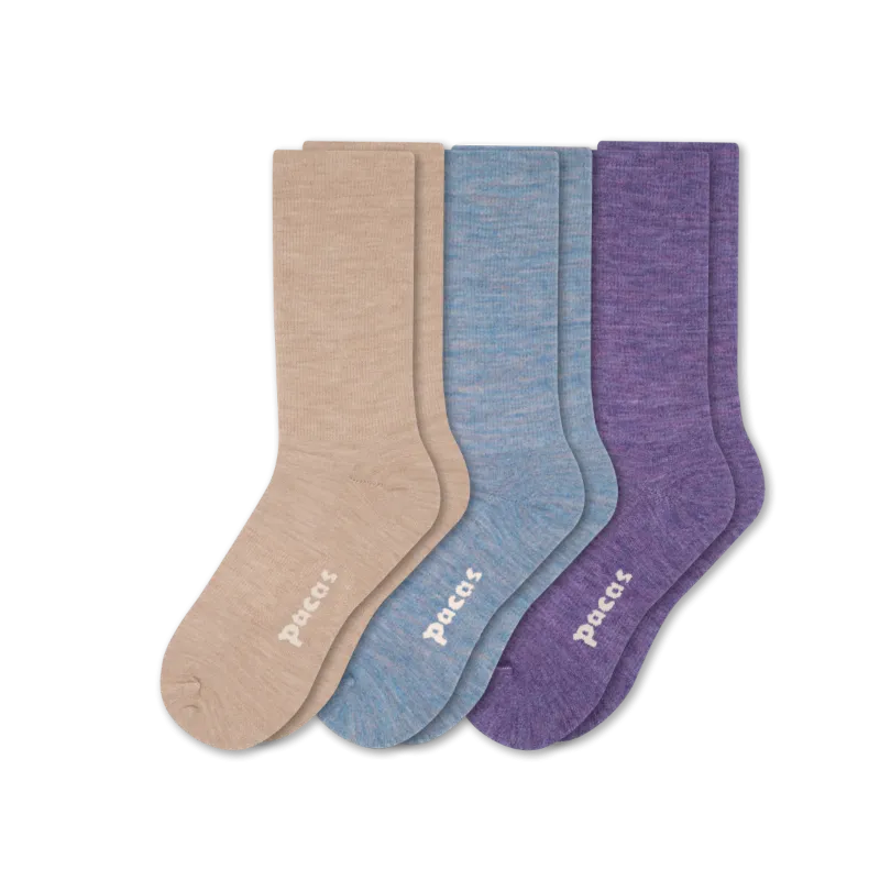 3 Pack - Women's Light-Weight Crew Pacas Socks