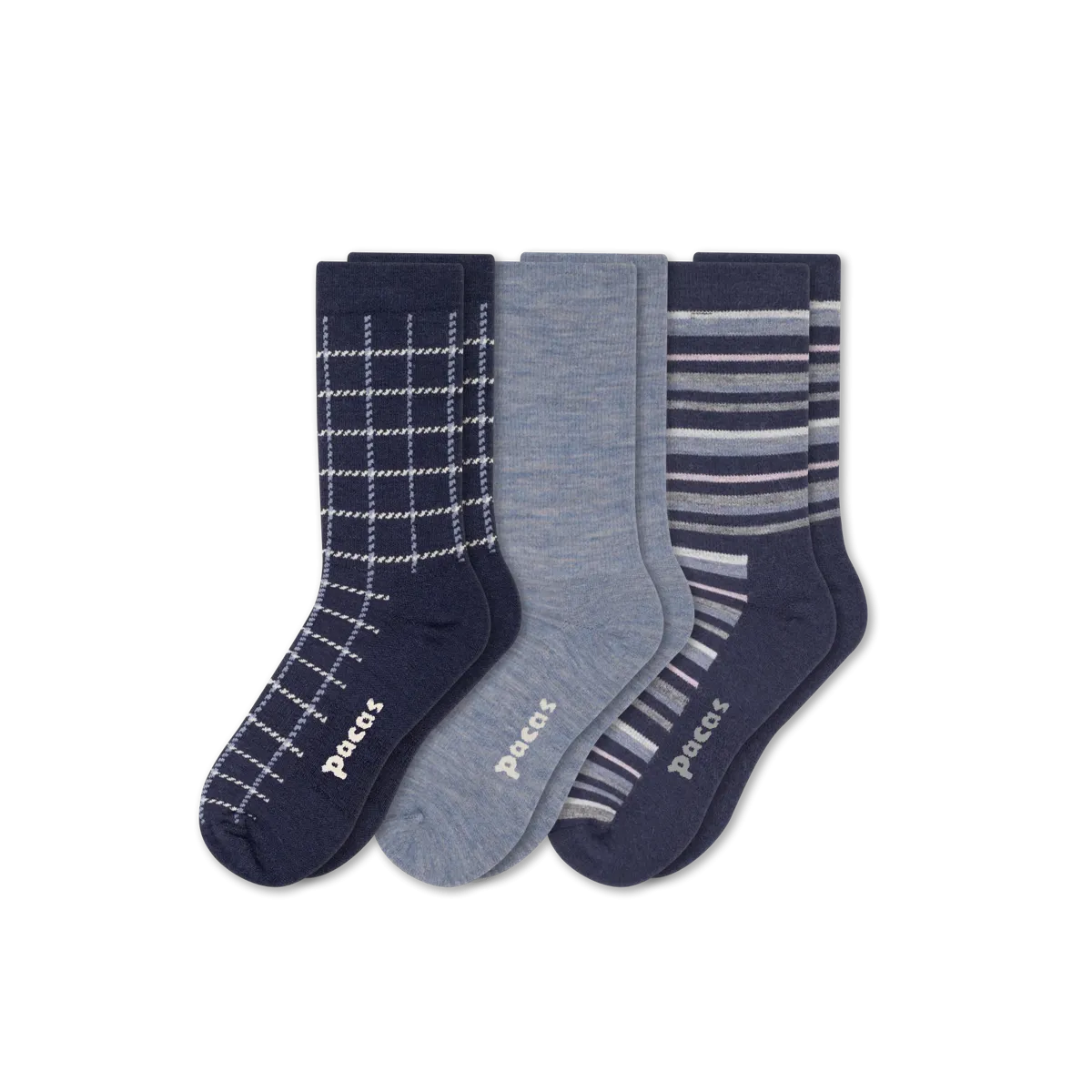 3 Pack - Women's Light-Weight Crew Pacas Socks