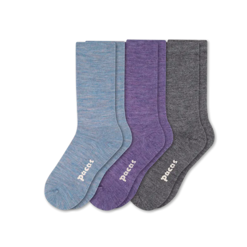 3 Pack - Women's Light-Weight Crew Pacas Socks