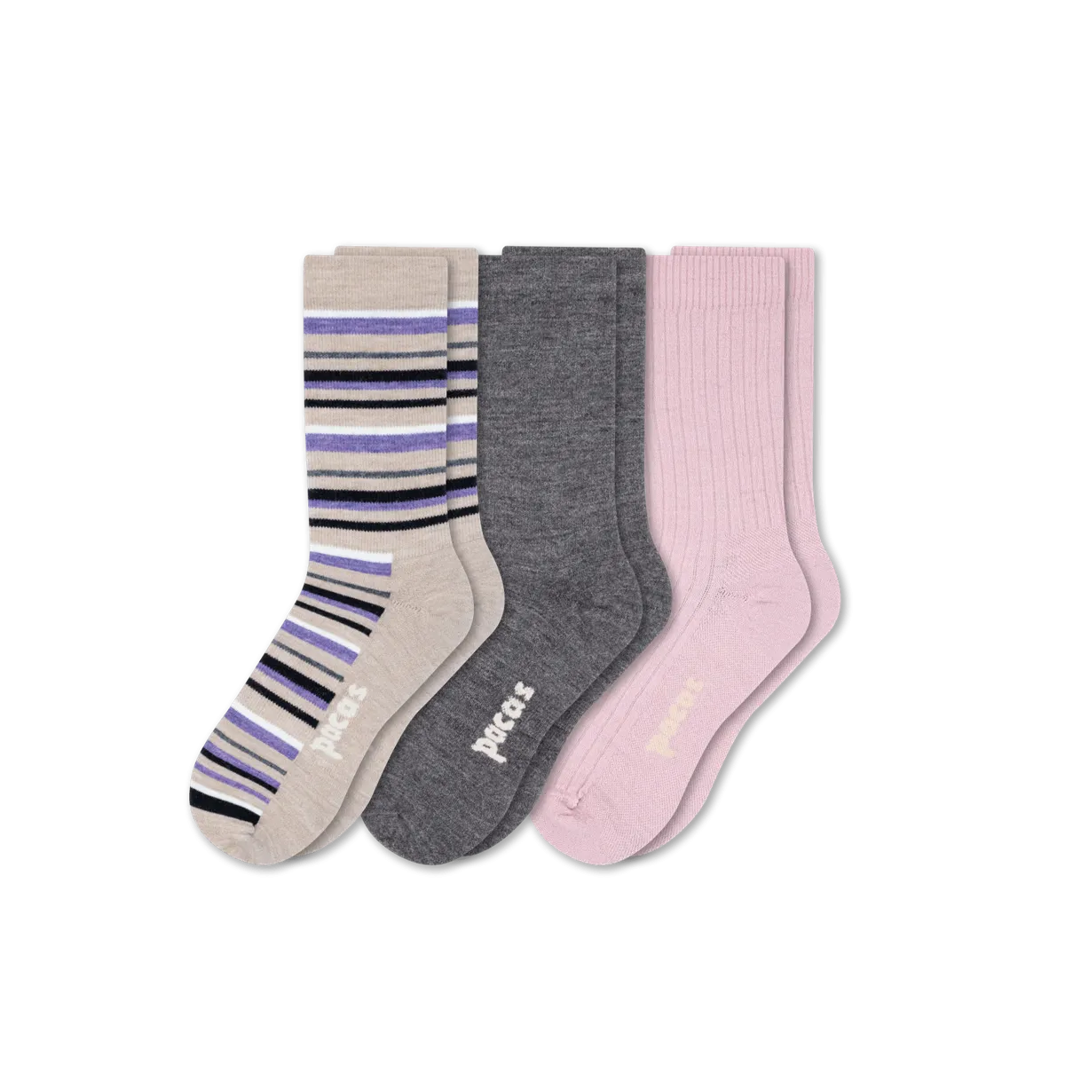 3 Pack - Women's Light-Weight Crew Pacas Socks