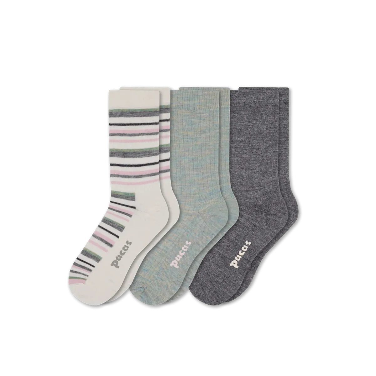 3 Pack - Women's Light-Weight Crew Pacas Socks