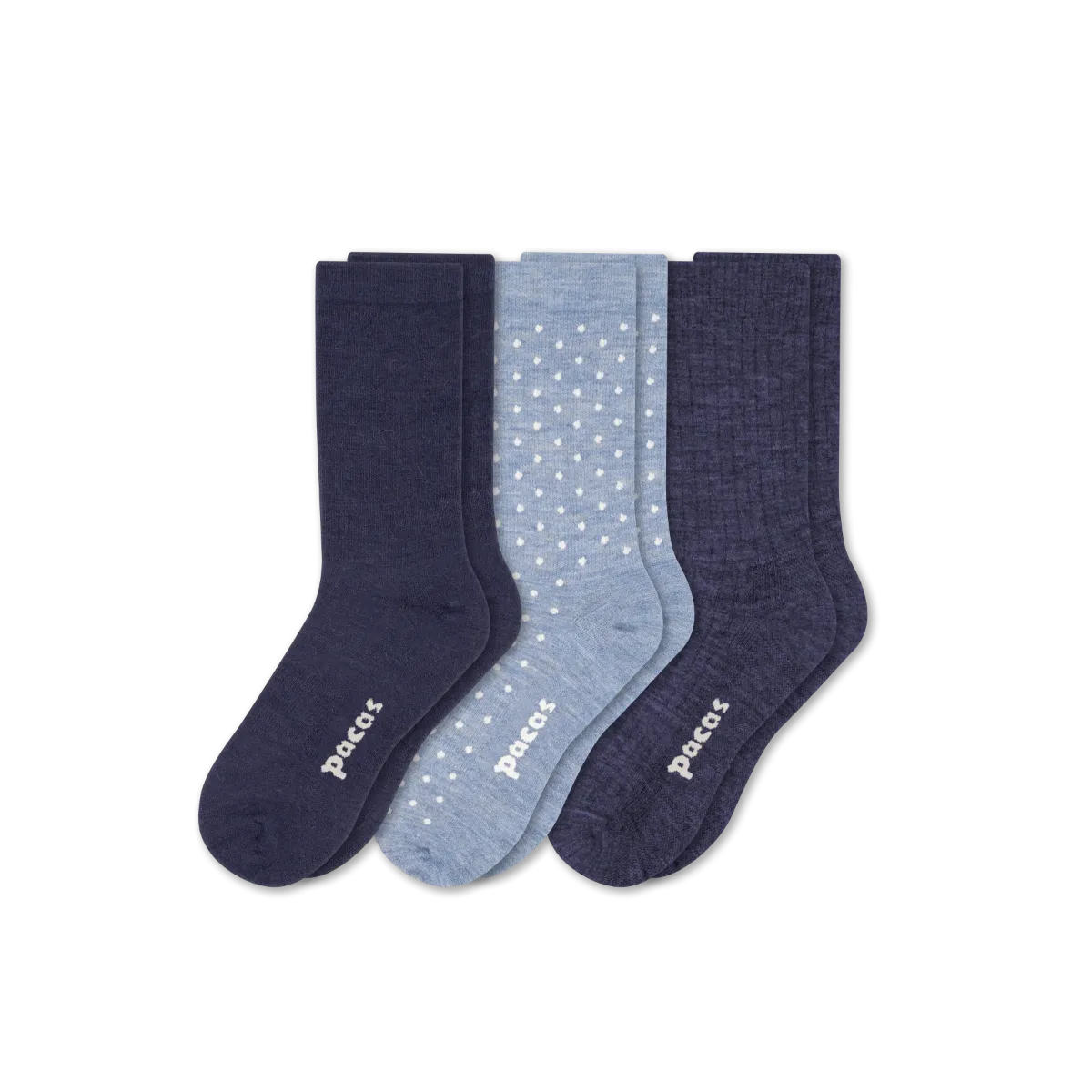3 Pack - Women's Light-Weight Crew Pacas Socks