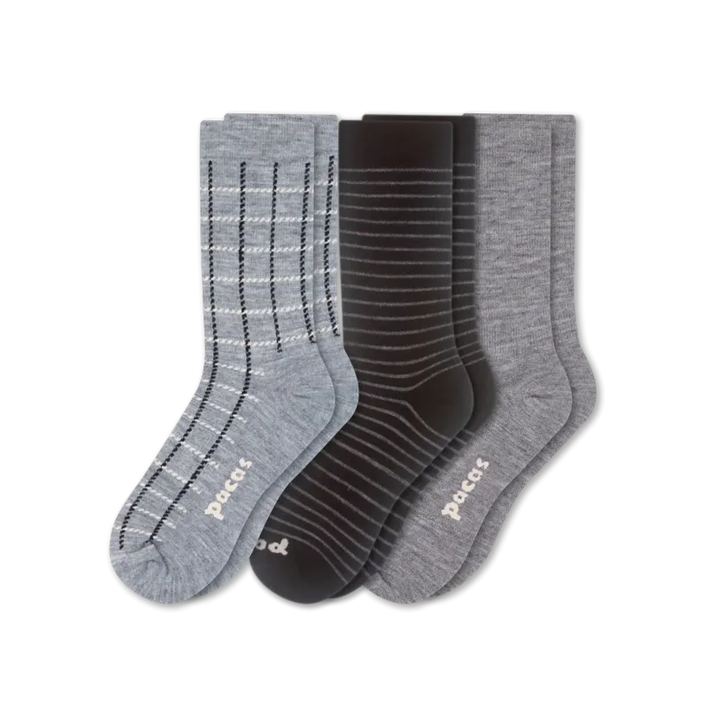 3 Pack - Women's Light-Weight Crew Pacas Socks