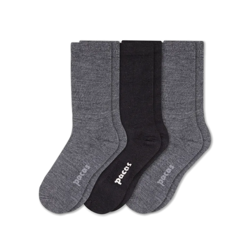 3 Pack - Women's Light-Weight Crew Pacas Socks