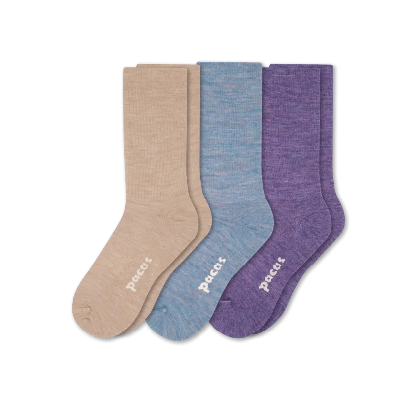 3 Pack - Women's Light-Weight Crew Pacas Socks