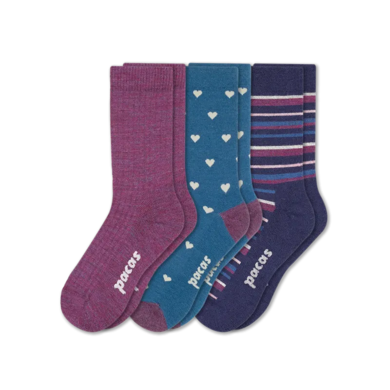 3 Pack - Women's Light-Weight Crew Pacas Socks