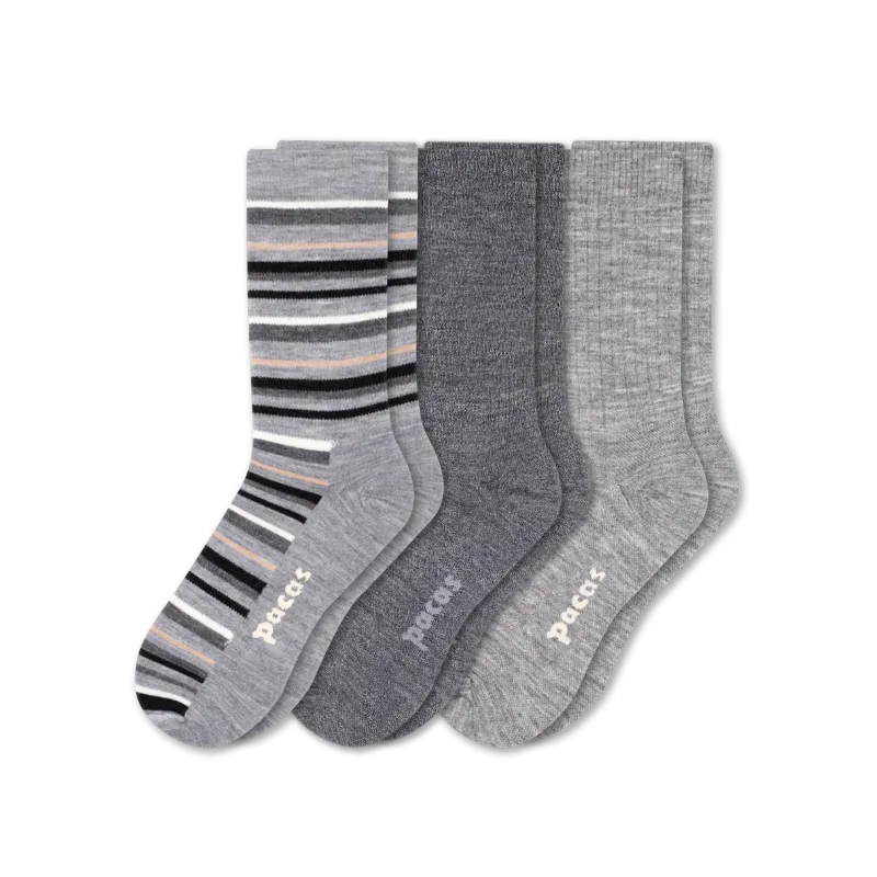 3 Pack - Women's Light-Weight Crew Pacas Socks