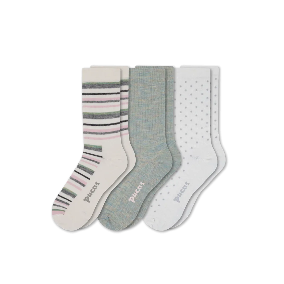 3 Pack - Women's Light-Weight Crew Pacas Socks