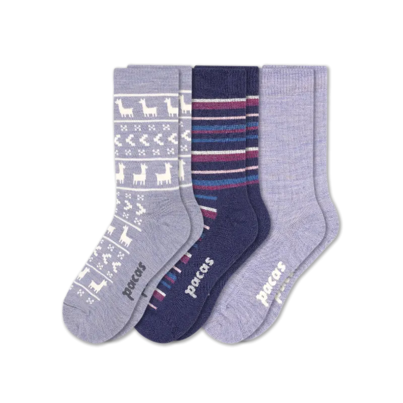 3 Pack - Women's Light-Weight Crew Pacas Socks