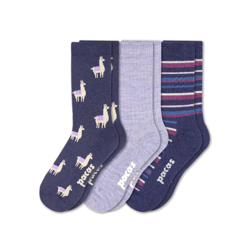 3 Pack - Women's Light-Weight Crew Pacas Socks