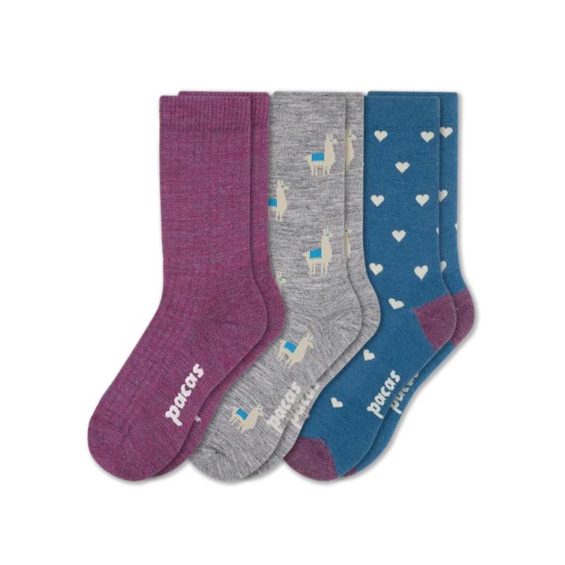 3 Pack - Women's Light-Weight Crew Pacas Socks