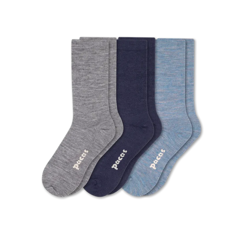 3 Pack - Women's Light-Weight Crew Pacas Socks