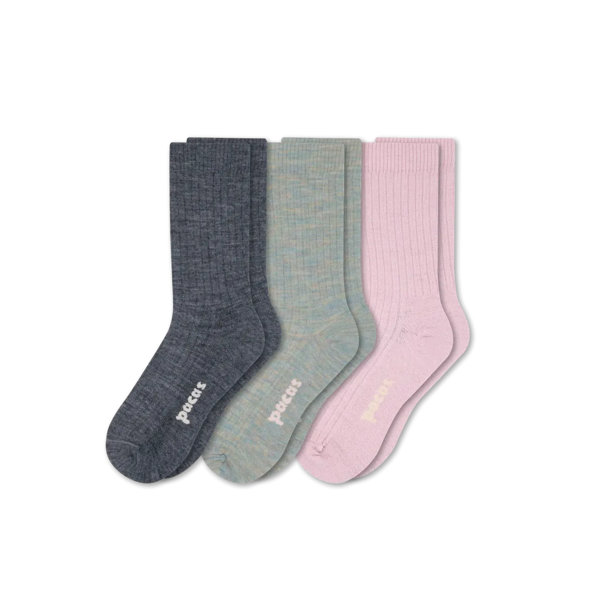 3 Pack - Women's Light-Weight Crew Pacas Socks