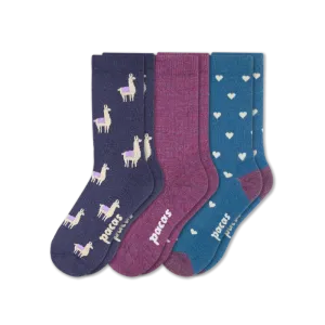 3 Pack - Women's Light-Weight Crew Pacas Socks