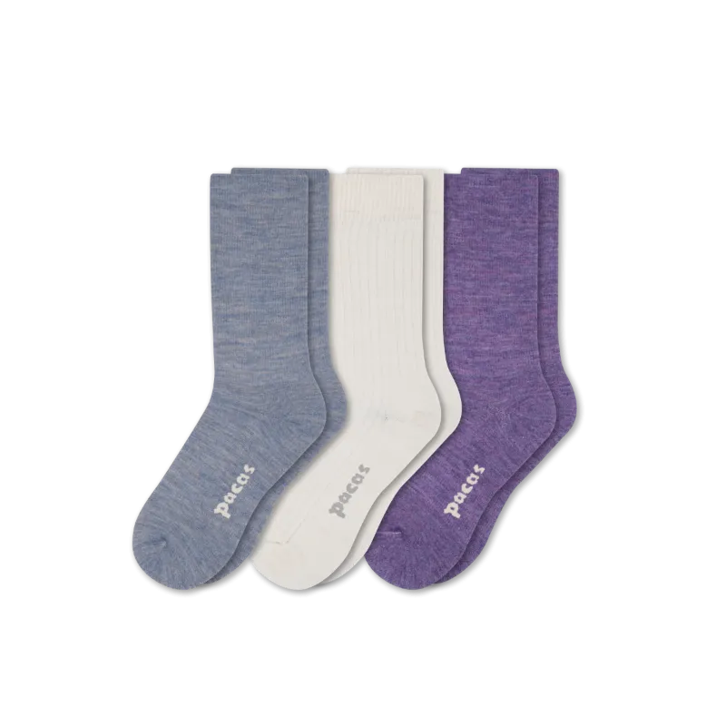 3 Pack - Women's Light-Weight Crew Pacas Socks