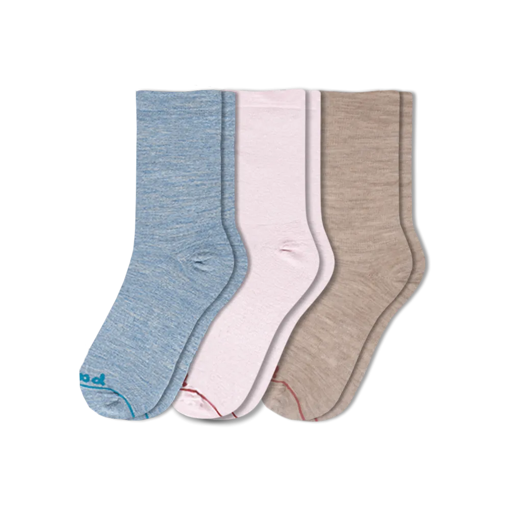 3 Pack - Women's Light-Weight Crew Pacas Socks