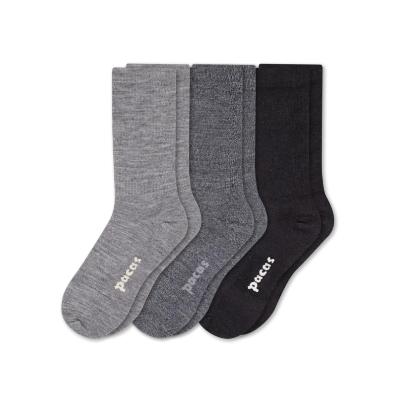 3 Pack - Women's Light-Weight Crew Pacas Socks