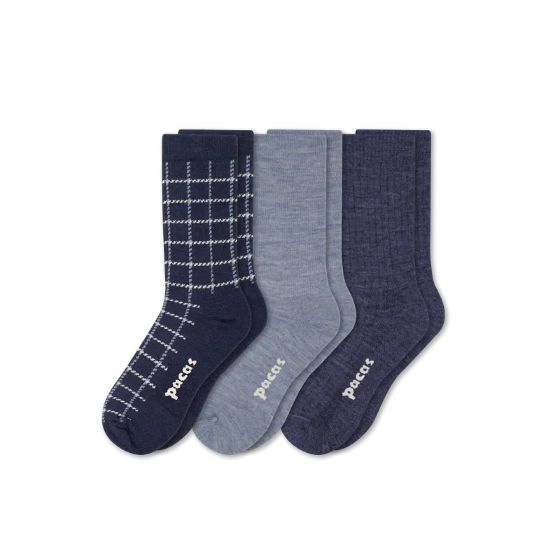 3 Pack - Women's Light-Weight Crew Pacas Socks