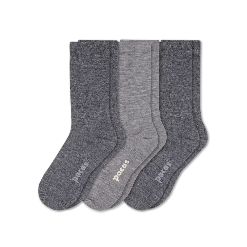3 Pack - Women's Light-Weight Crew Pacas Socks