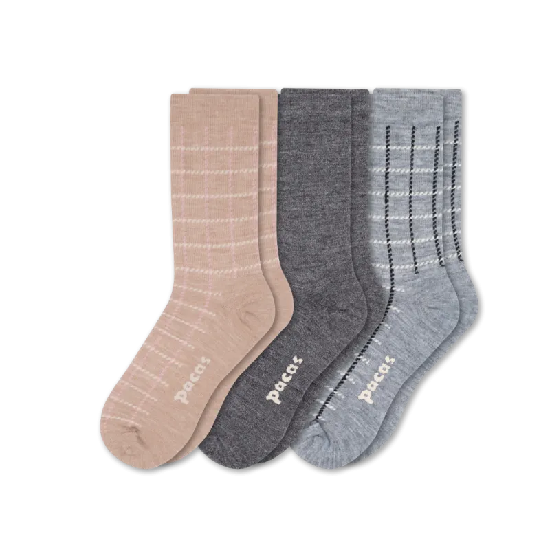 3 Pack - Women's Light-Weight Crew Pacas Socks