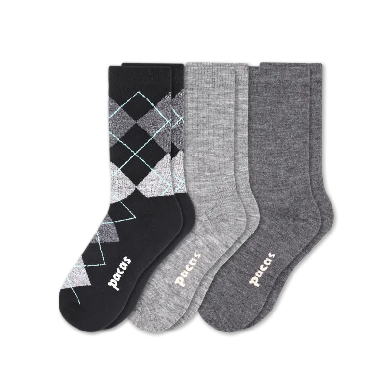 3 Pack - Women's Light-Weight Crew Pacas Socks