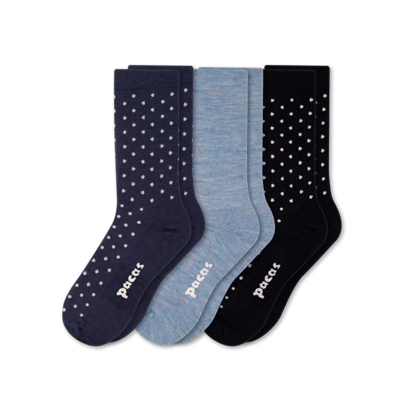 3 Pack - Women's Light-Weight Crew Pacas Socks