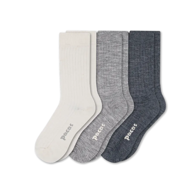 3 Pack - Women's Light-Weight Crew Pacas Socks
