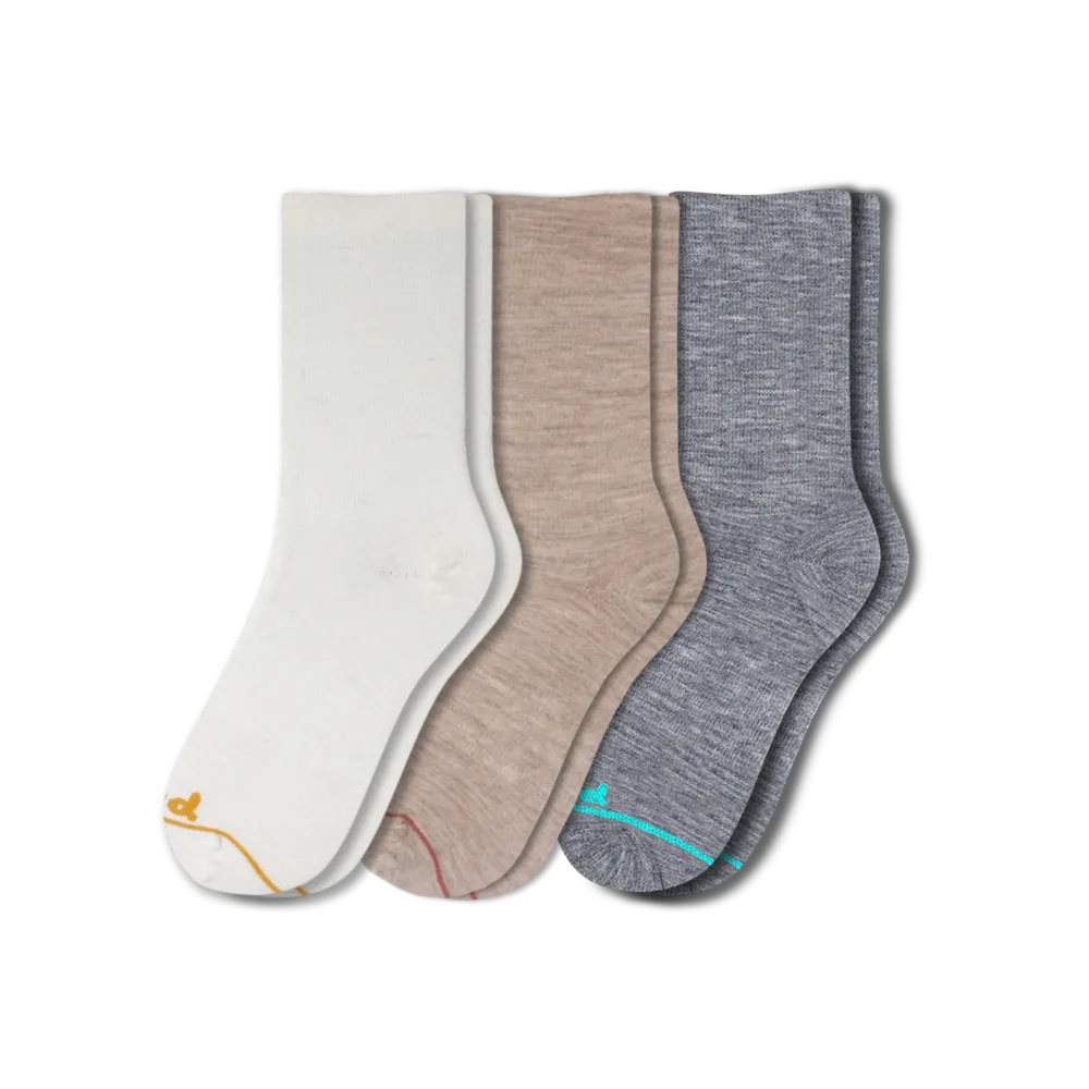 3 Pack - Women's Light-Weight Crew Pacas Socks