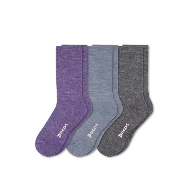 3 Pack - Women's Light-Weight Crew Pacas Socks