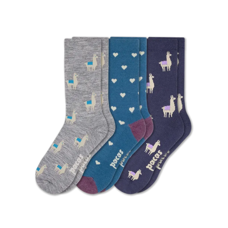 3 Pack - Women's Light-Weight Crew Pacas Socks