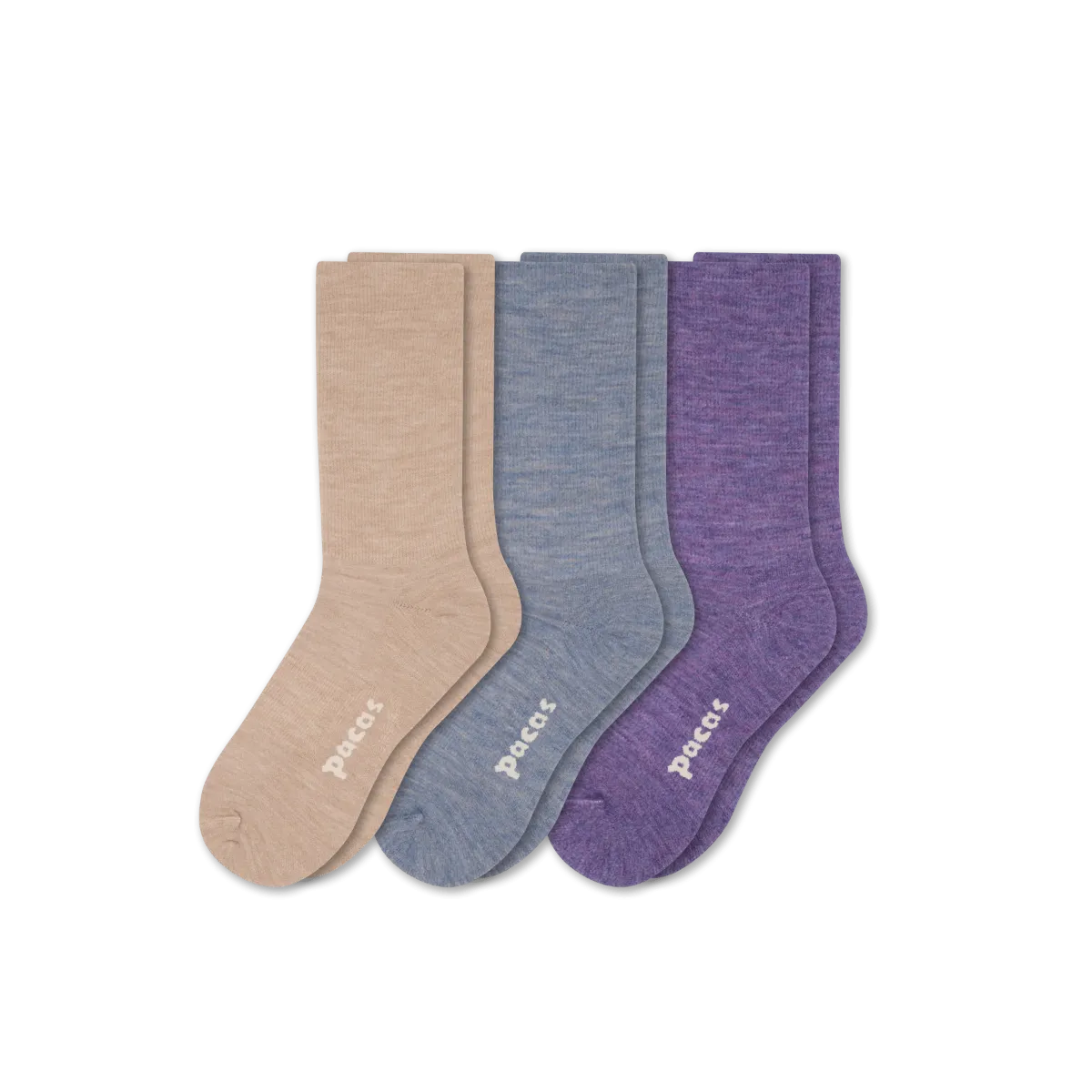 3 Pack - Women's Light-Weight Crew Pacas Socks