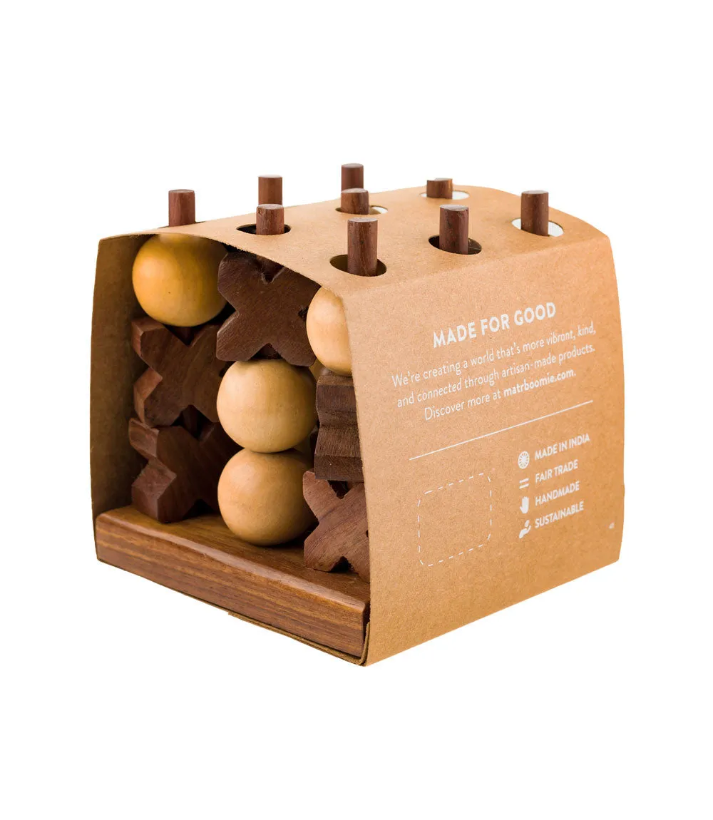3D Tic Tac Toe Game Set - Handcrafted Wood by Matr Boomie