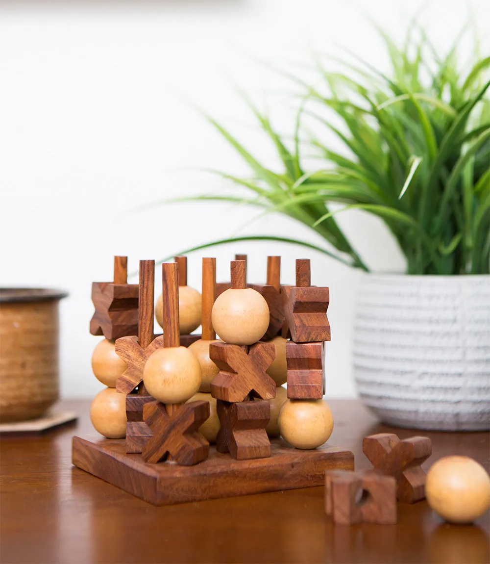 3D Tic Tac Toe Game Set - Handcrafted Wood by Matr Boomie