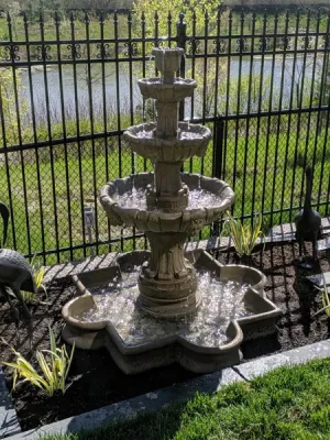 4 Tier Lion Fountain in Basin