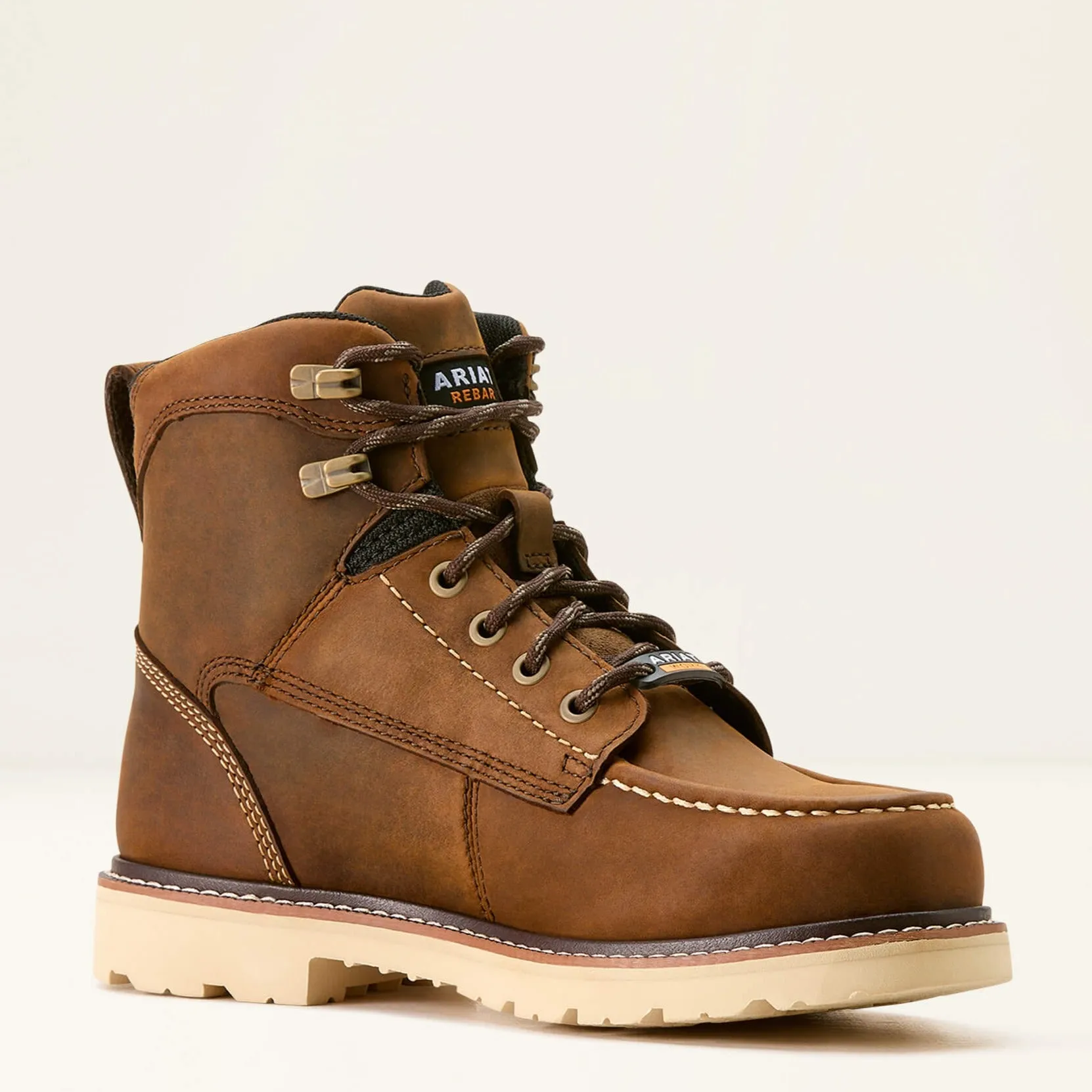 Ariat Women's Rebar Lift 6" Soft Toe WP Work Boot- Brown- 10053822
