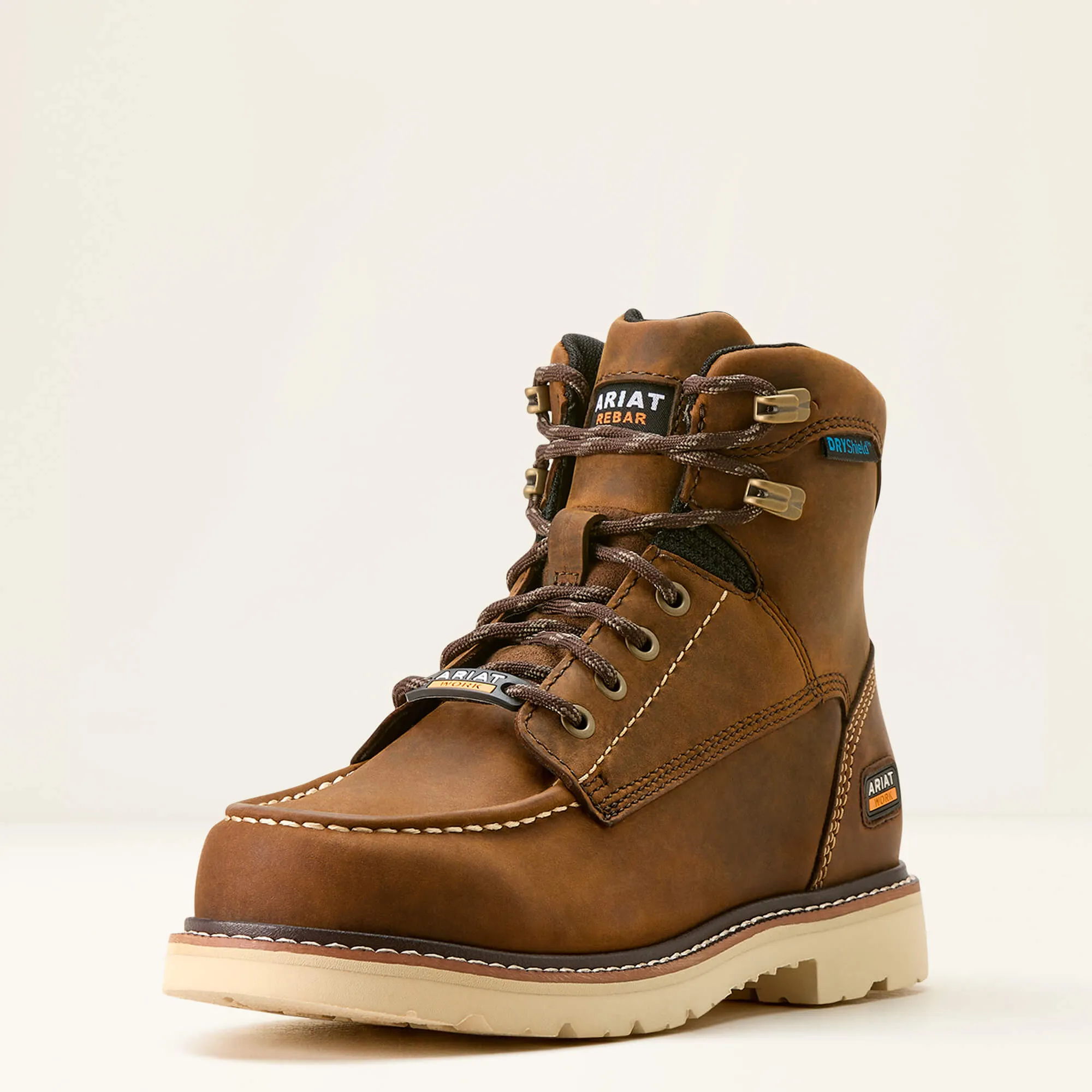 Ariat Women's Rebar Lift 6" Soft Toe WP Work Boot- Brown- 10053822