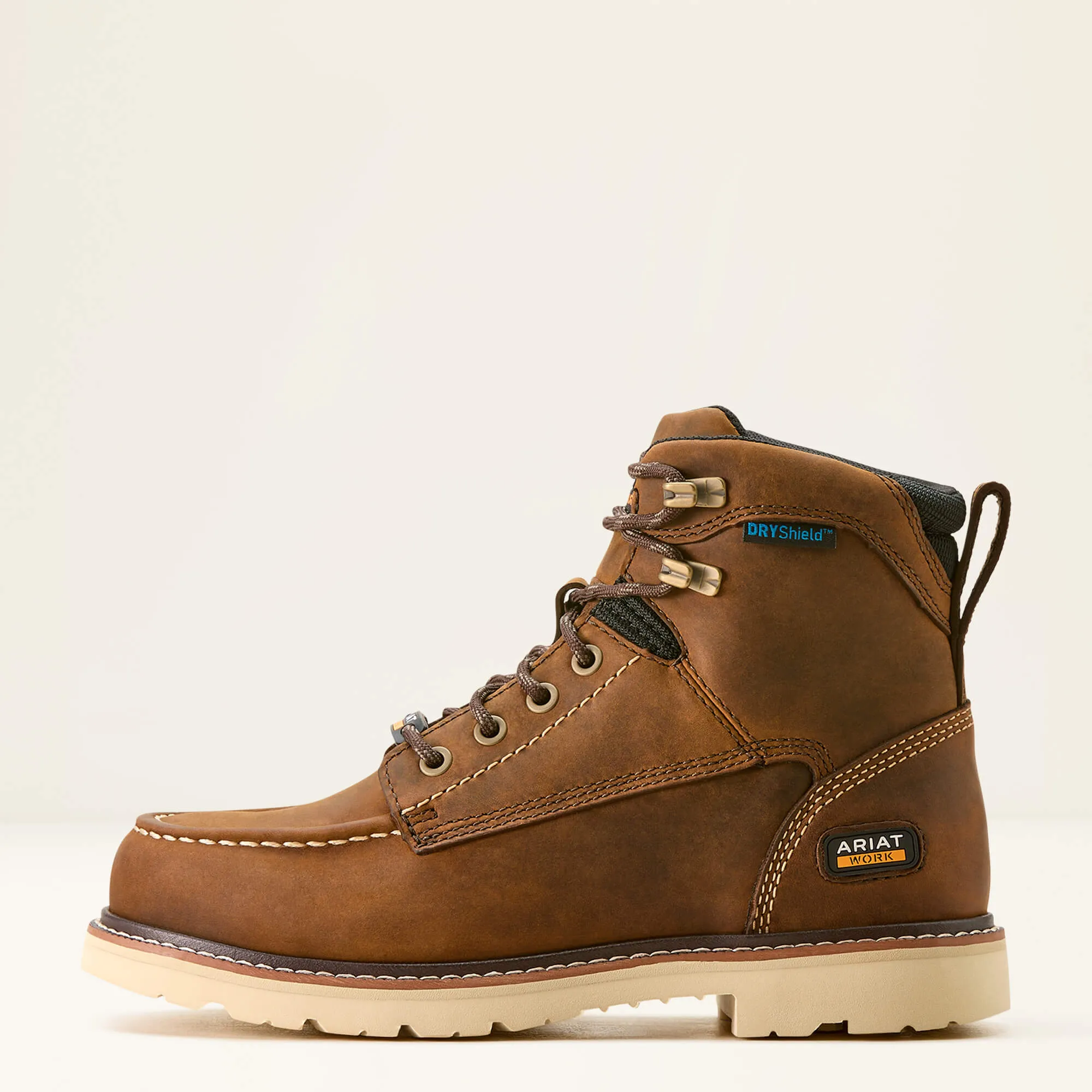 Ariat Women's Rebar Lift 6" Soft Toe WP Work Boot- Brown- 10053822