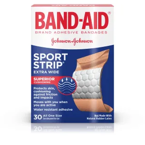 BAND-AID Brand Sport Strip Extra Wide Adhesive Bandages