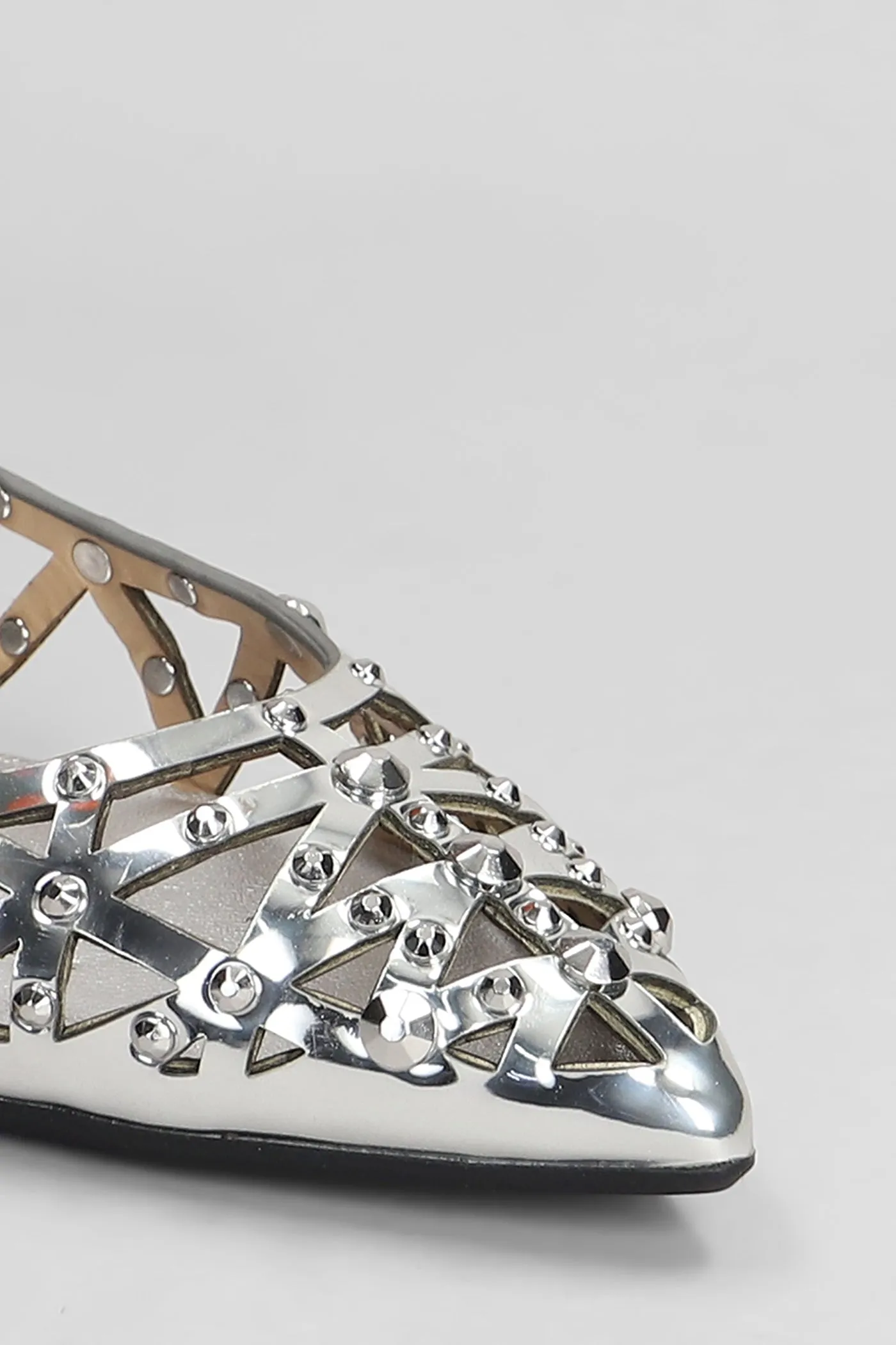 Bazaar Ballet flats in silver leather