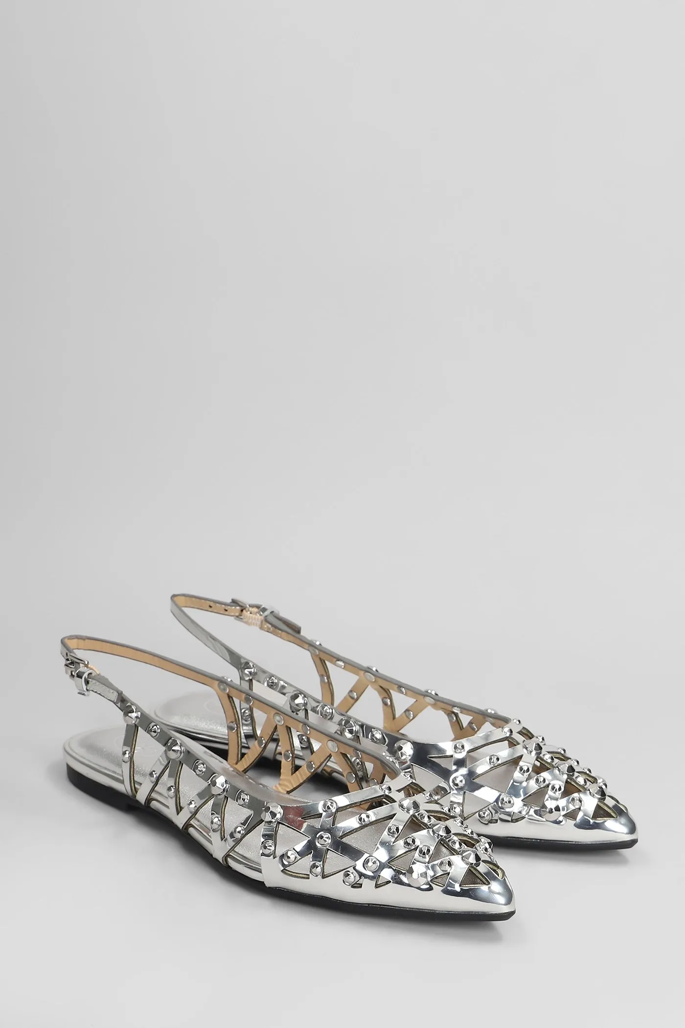Bazaar Ballet flats in silver leather