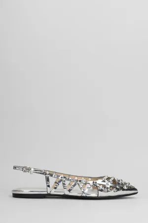 Bazaar Ballet flats in silver leather