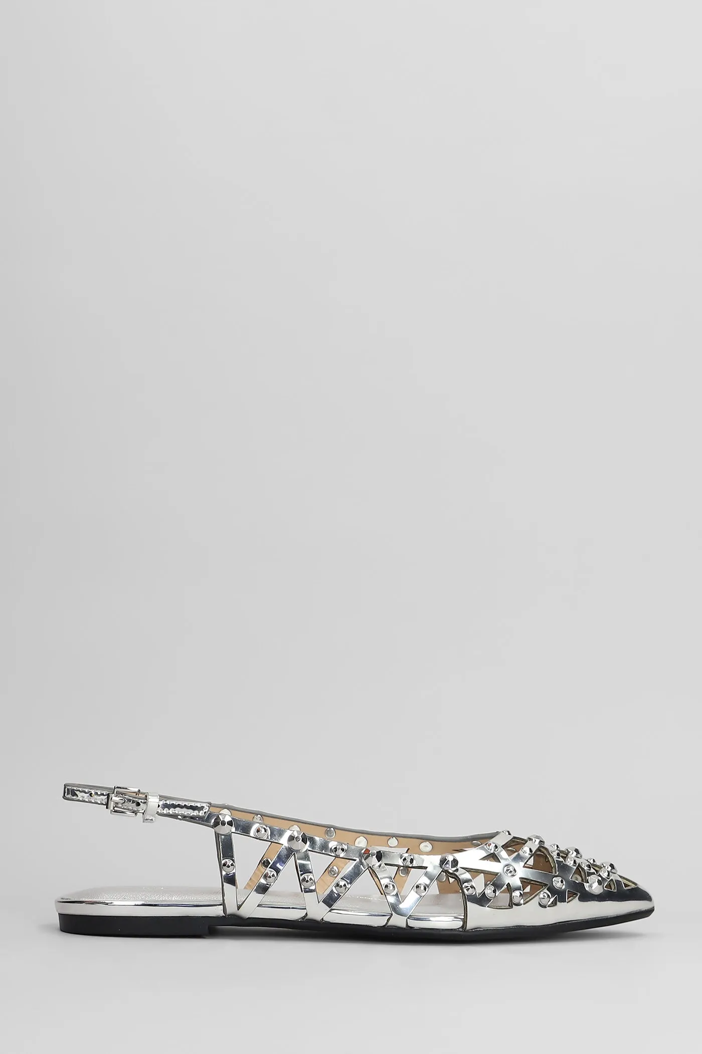 Bazaar Ballet flats in silver leather