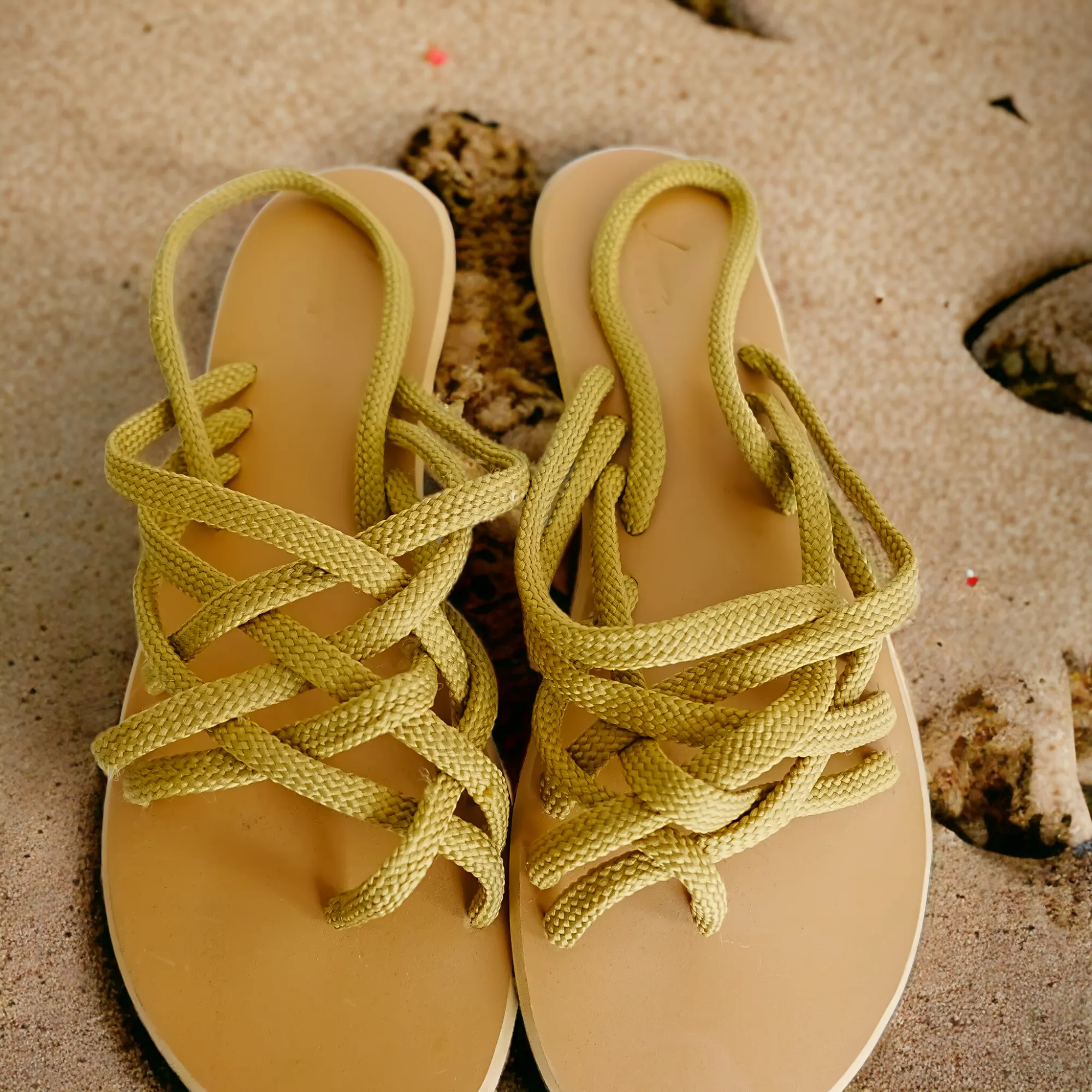 Beige Criss Cross Plain Straw Open Toe Slingback Sandals